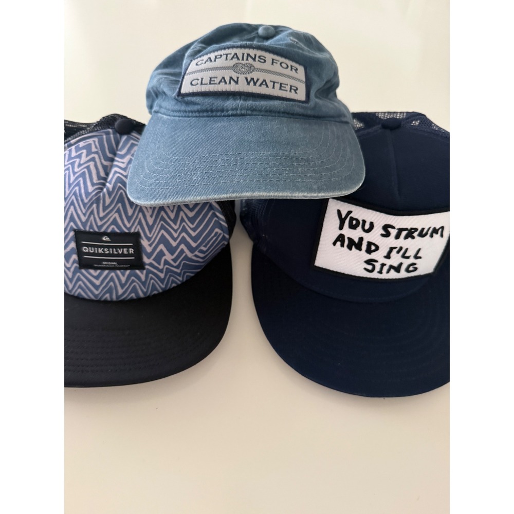 Mens‎ Hat Bundle Quiksilver Richardson Fallen Broken Street Caps Blue Navy 3pc
